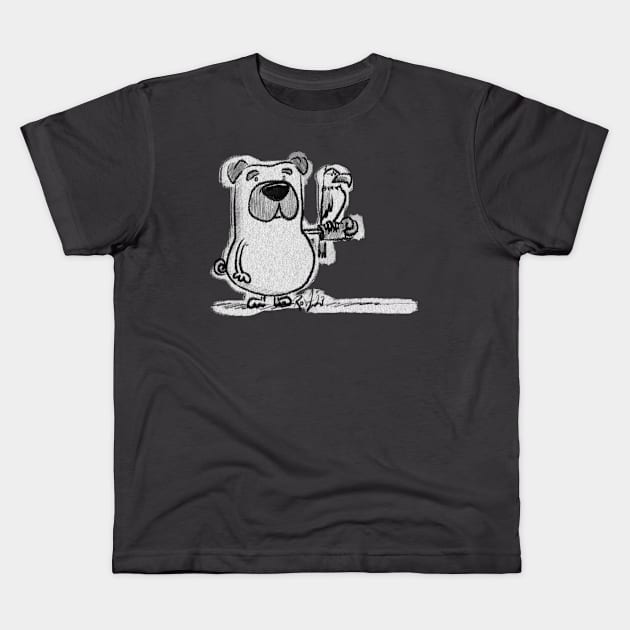 Pug Falconer Kids T-Shirt by CrankyUnicorn